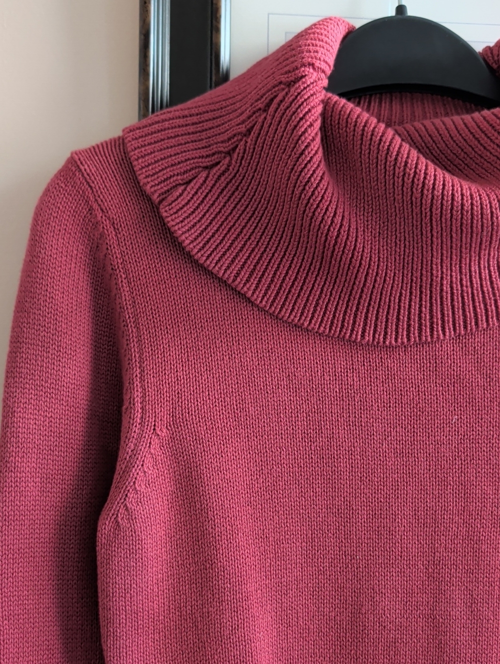 Club Monaco Cotton Knit Cowl Neck Sweater - Dusty Rose - Picture 3 of 10